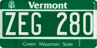 VT license plate ZEG280