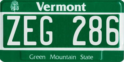 VT license plate ZEG286