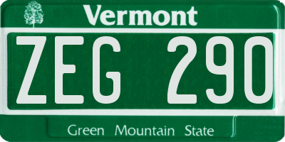 VT license plate ZEG290