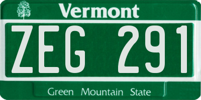 VT license plate ZEG291