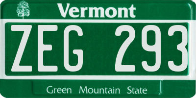 VT license plate ZEG293