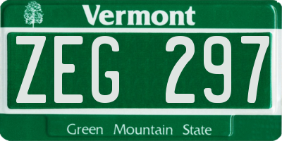 VT license plate ZEG297