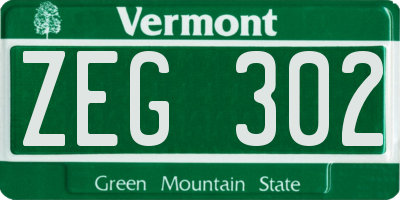 VT license plate ZEG302