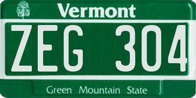 VT license plate ZEG304