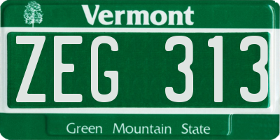 VT license plate ZEG313