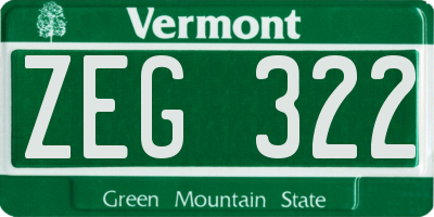 VT license plate ZEG322