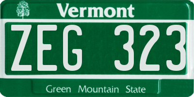 VT license plate ZEG323