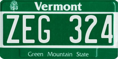 VT license plate ZEG324