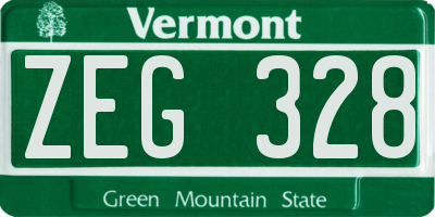 VT license plate ZEG328