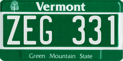 VT license plate ZEG331