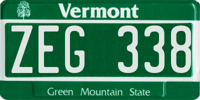 VT license plate ZEG338