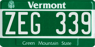 VT license plate ZEG339