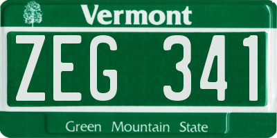 VT license plate ZEG341