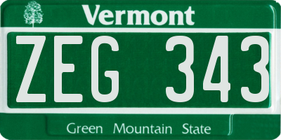 VT license plate ZEG343