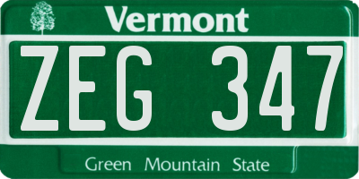 VT license plate ZEG347