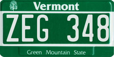 VT license plate ZEG348