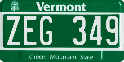 VT license plate ZEG349