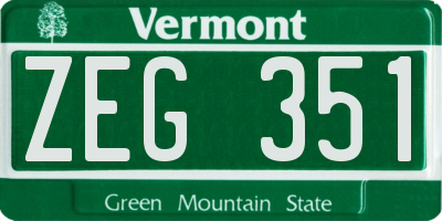 VT license plate ZEG351