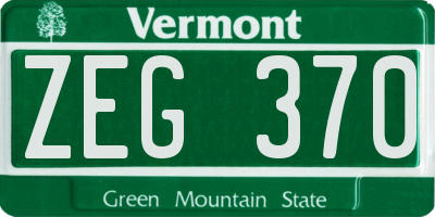 VT license plate ZEG370