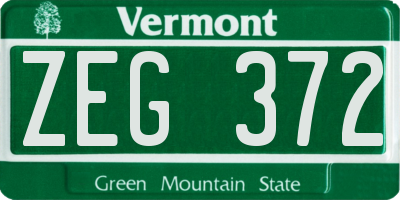 VT license plate ZEG372