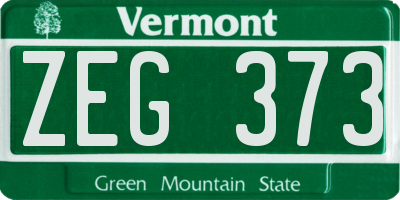 VT license plate ZEG373