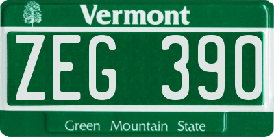VT license plate ZEG390