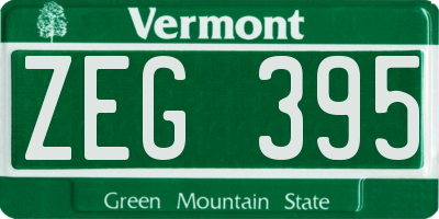VT license plate ZEG395