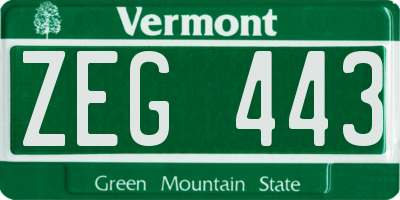 VT license plate ZEG443