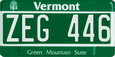 VT license plate ZEG446