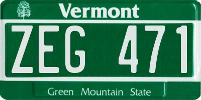 VT license plate ZEG471