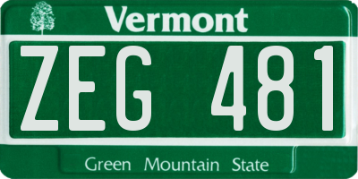 VT license plate ZEG481