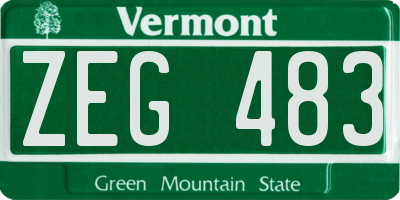 VT license plate ZEG483