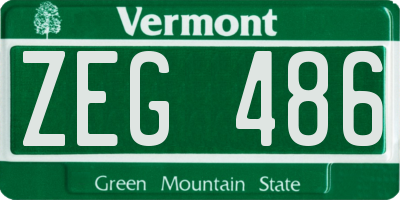 VT license plate ZEG486