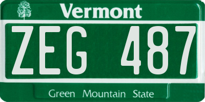 VT license plate ZEG487