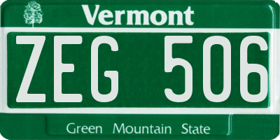 VT license plate ZEG506