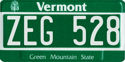 VT license plate ZEG528