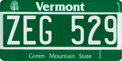 VT license plate ZEG529
