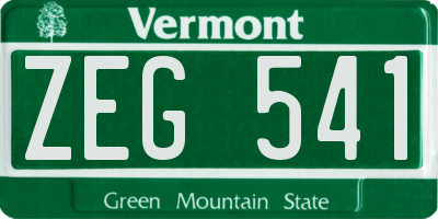 VT license plate ZEG541