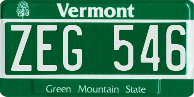 VT license plate ZEG546