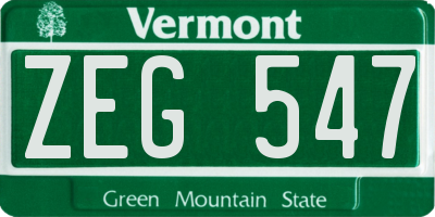 VT license plate ZEG547