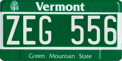 VT license plate ZEG556