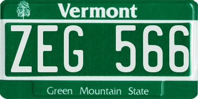 VT license plate ZEG566