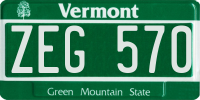 VT license plate ZEG570