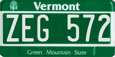 VT license plate ZEG572