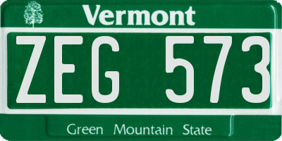 VT license plate ZEG573