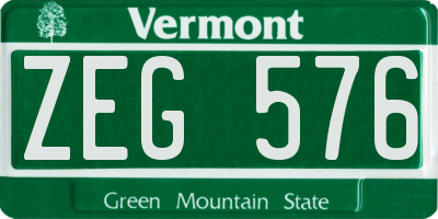 VT license plate ZEG576