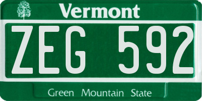 VT license plate ZEG592