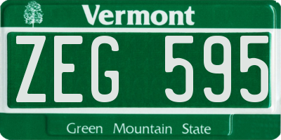 VT license plate ZEG595