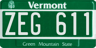 VT license plate ZEG611