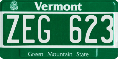 VT license plate ZEG623